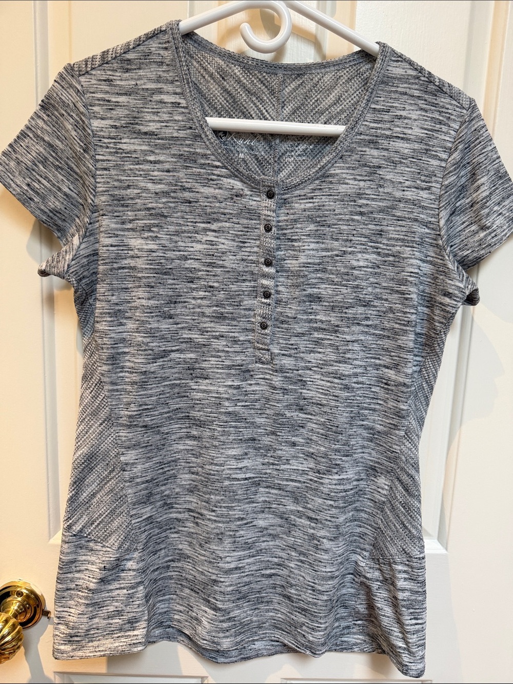 Kuhl sz M Black & Heather Gray Activewear Top hiking sporty active